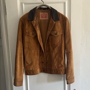 Vintage Levi's Tan Suede Jacket with leather collar